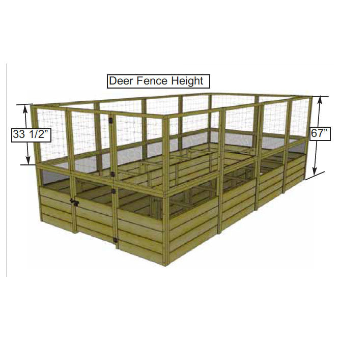 Deer Proof Cedar Complete Raised Garden Bed Kit - 8' x 16'