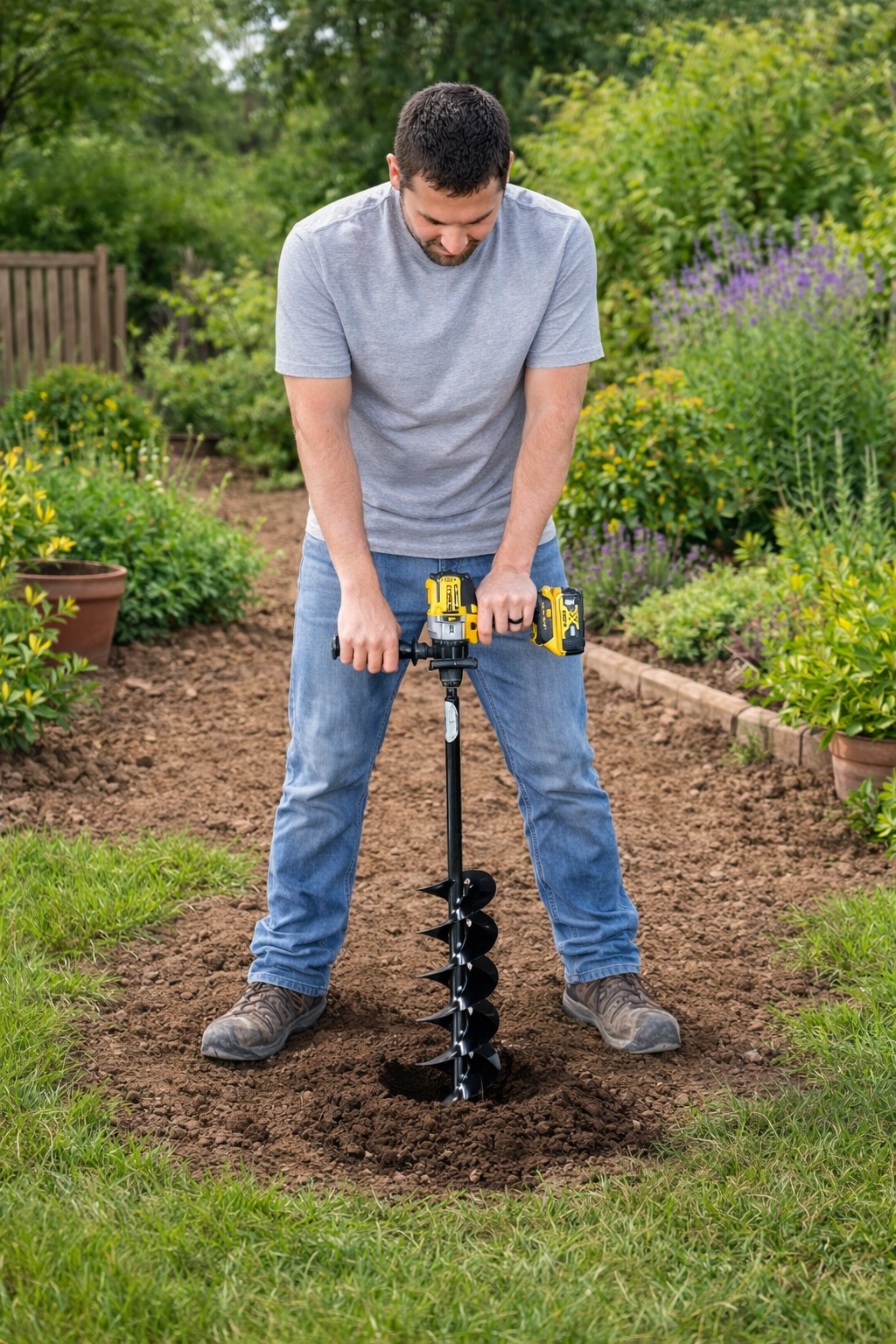 Quart Pot Landscaping Auger - 5" x 28"
