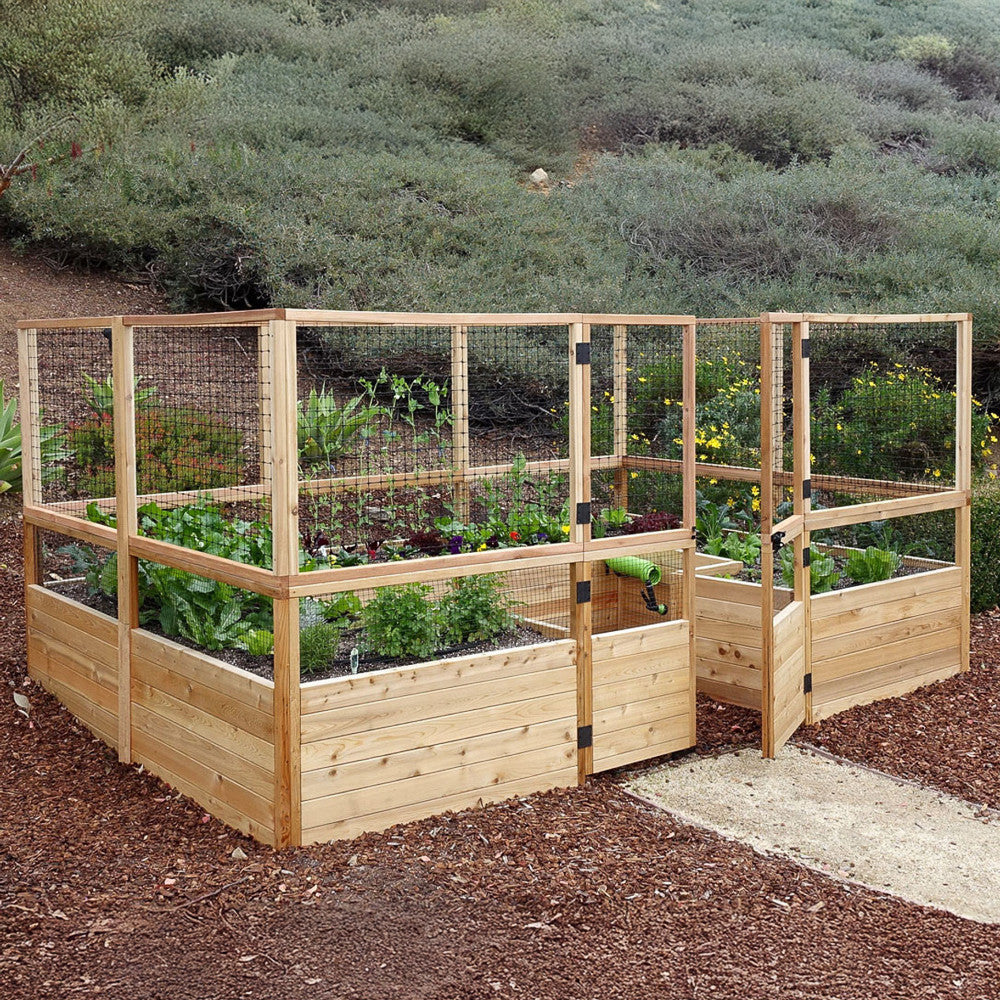 Deer Proof Cedar Complete Raised Garden Bed Kit - 12' x 8'