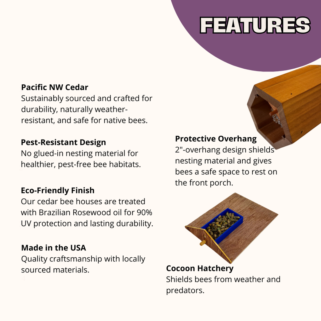 Cedar Cabana Complete Kit Bee House & Bee Certificate