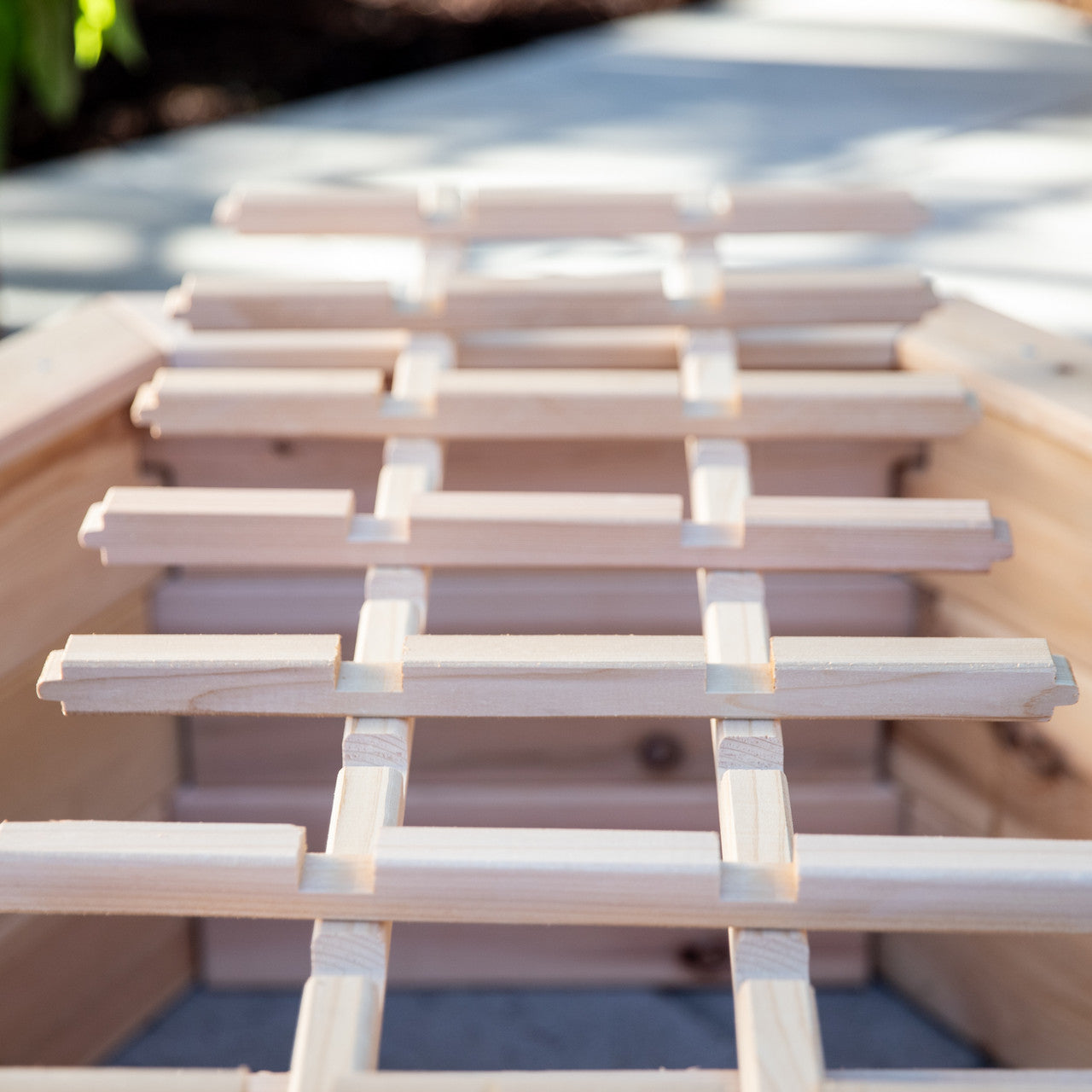 Natural Cedar Hexagon Raised Beds with Trellis