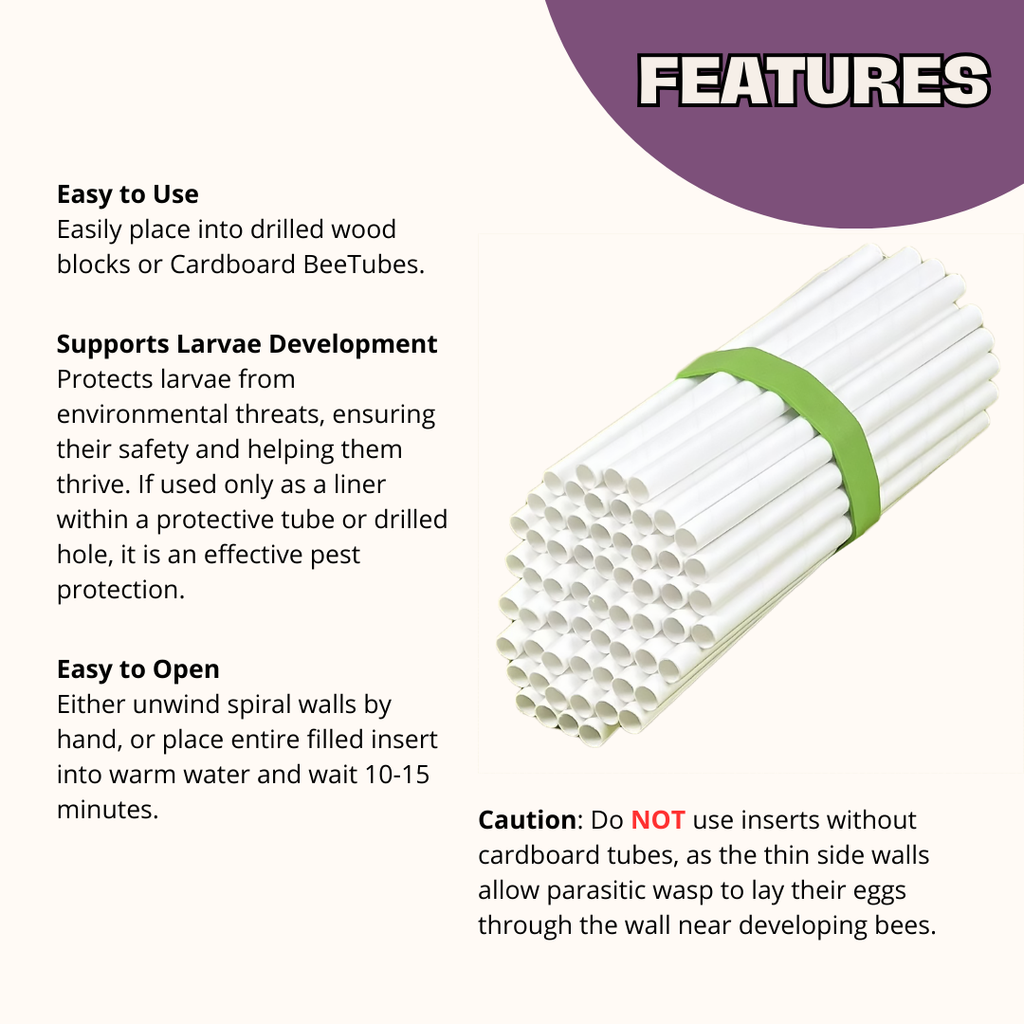Spring Inserts for Mason Bees - 8mm