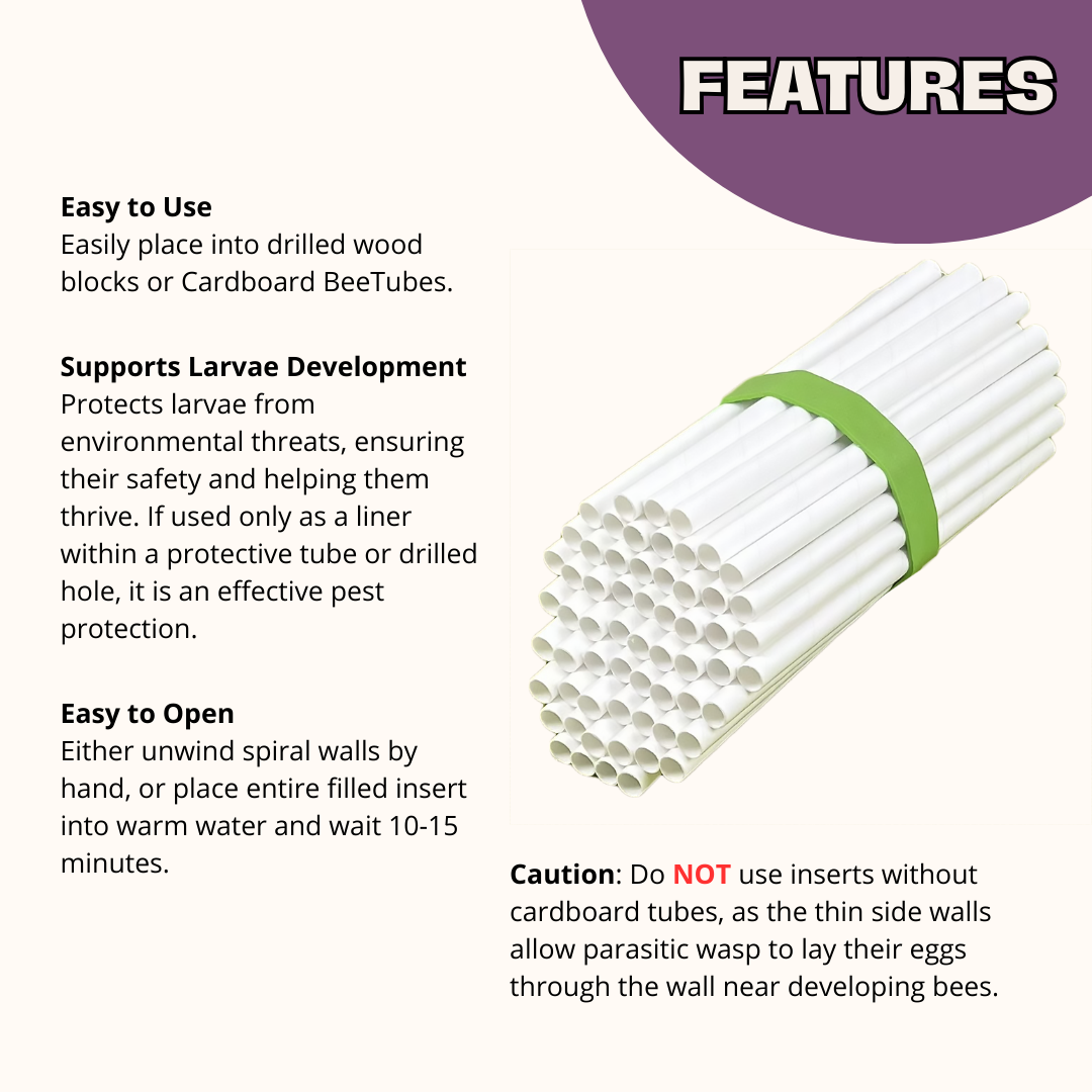 Spring Inserts for Mason Bees - 8mm