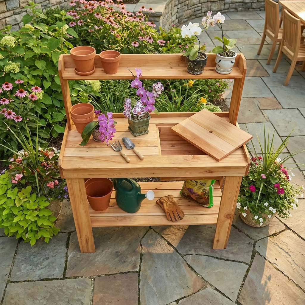 4' x 2' Cedar Potting Bench