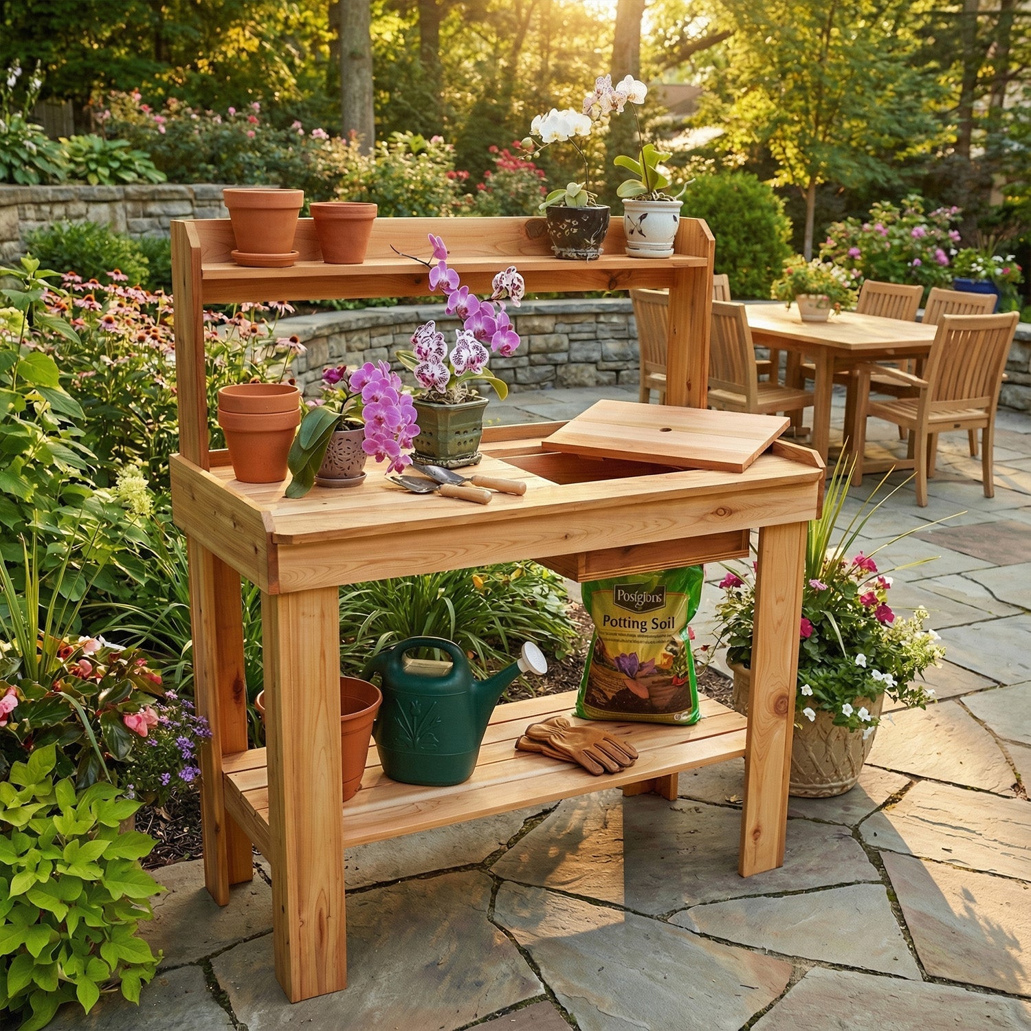 4' x 2' Cedar Potting Bench