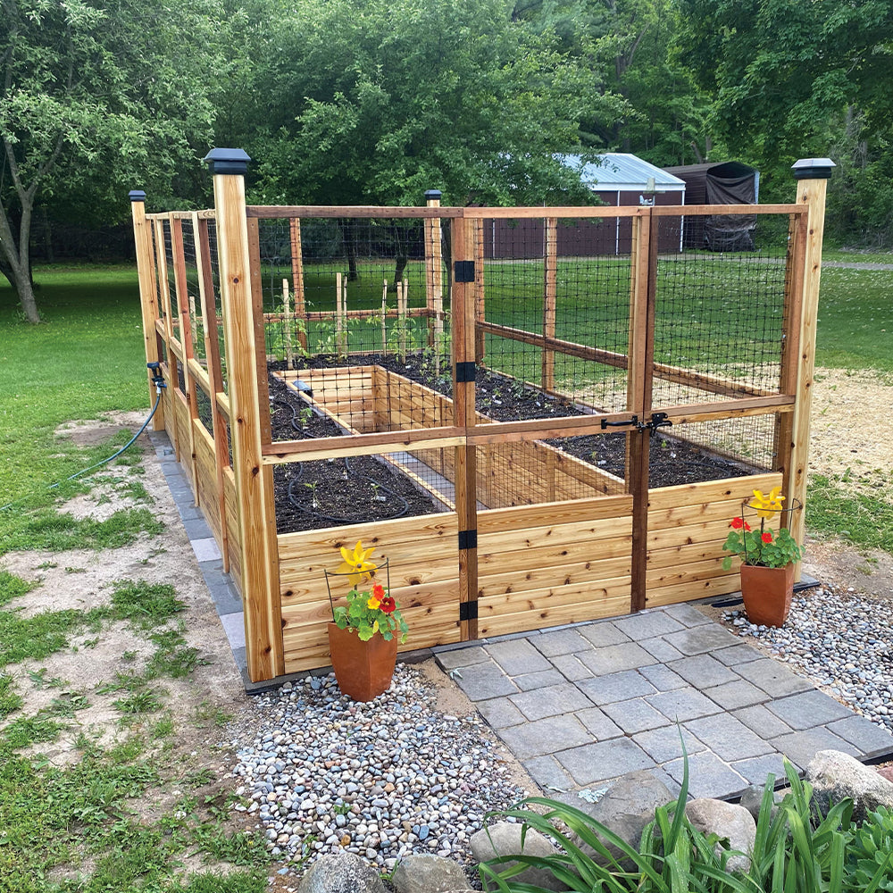 Deer Proof Cedar Complete Raised Garden Bed Kit - 8' x 16'