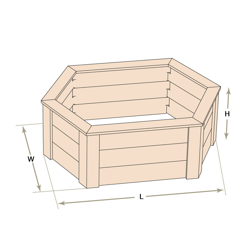 Natural Cedar Hexagon Raised Beds