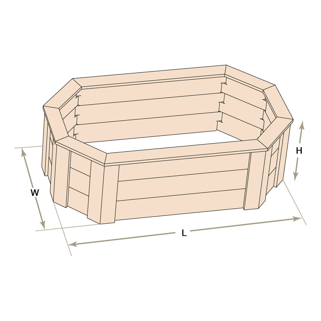 Natural Cedar Octagon Raised Beds