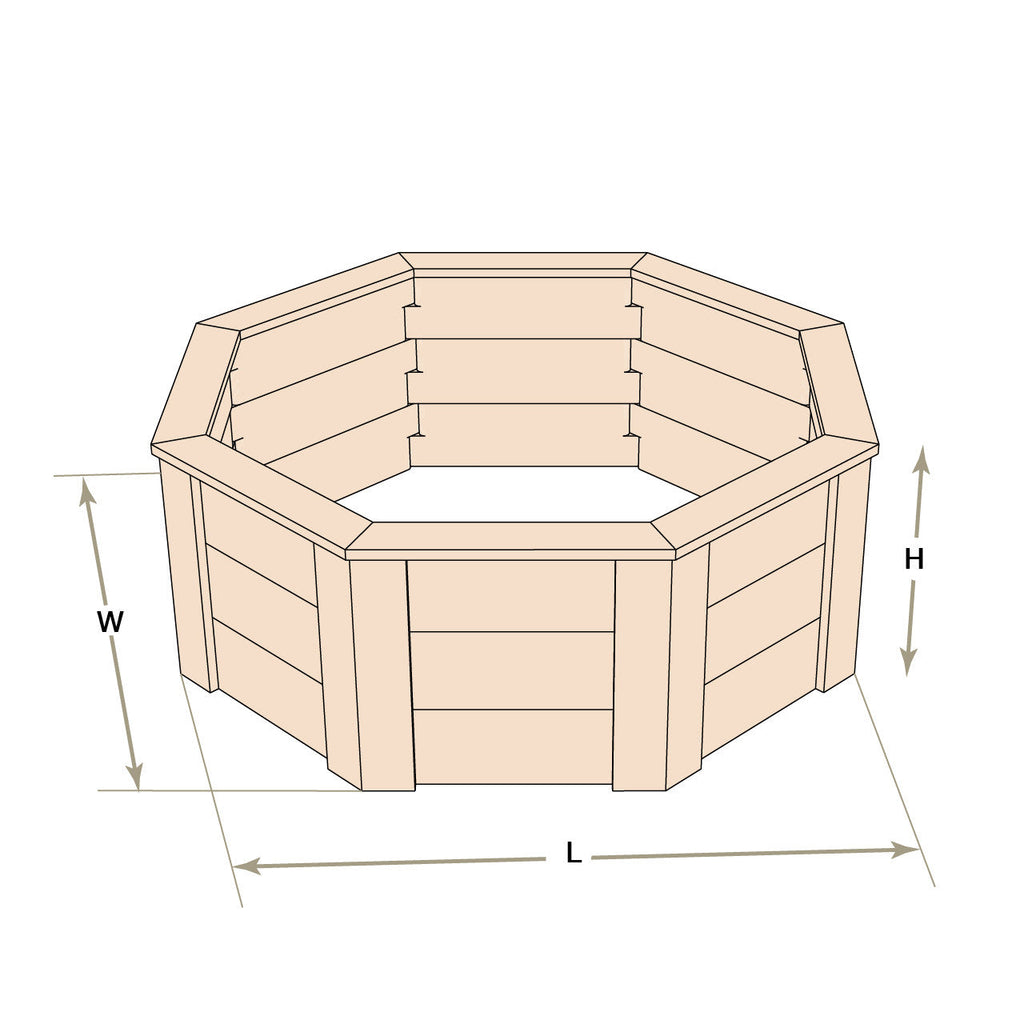 Natural Cedar Octagon Raised Beds