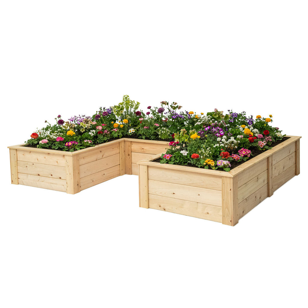 Natural Cedar 7.5' U-Shaped Raised Bed with Trellis