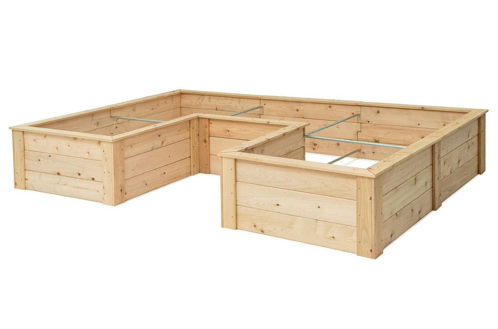 Natural Cedar 7.5' U-Shaped Raised Bed with Trellis