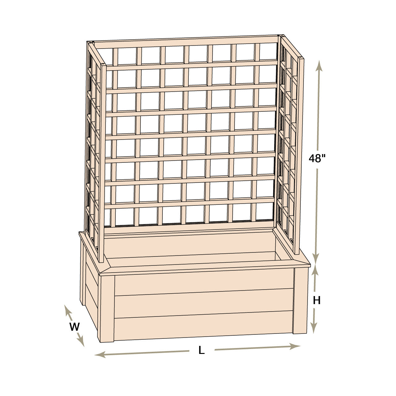 Natural Cedar Raised Beds with U-Shape Trellis