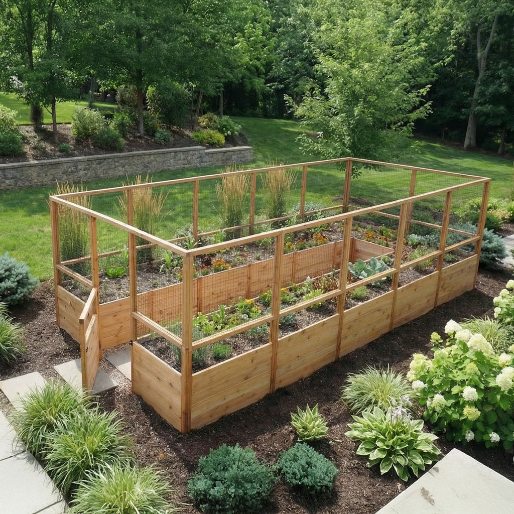 Deer Proof Cedar Complete Raised Garden Bed Kit - 8' x 16'
