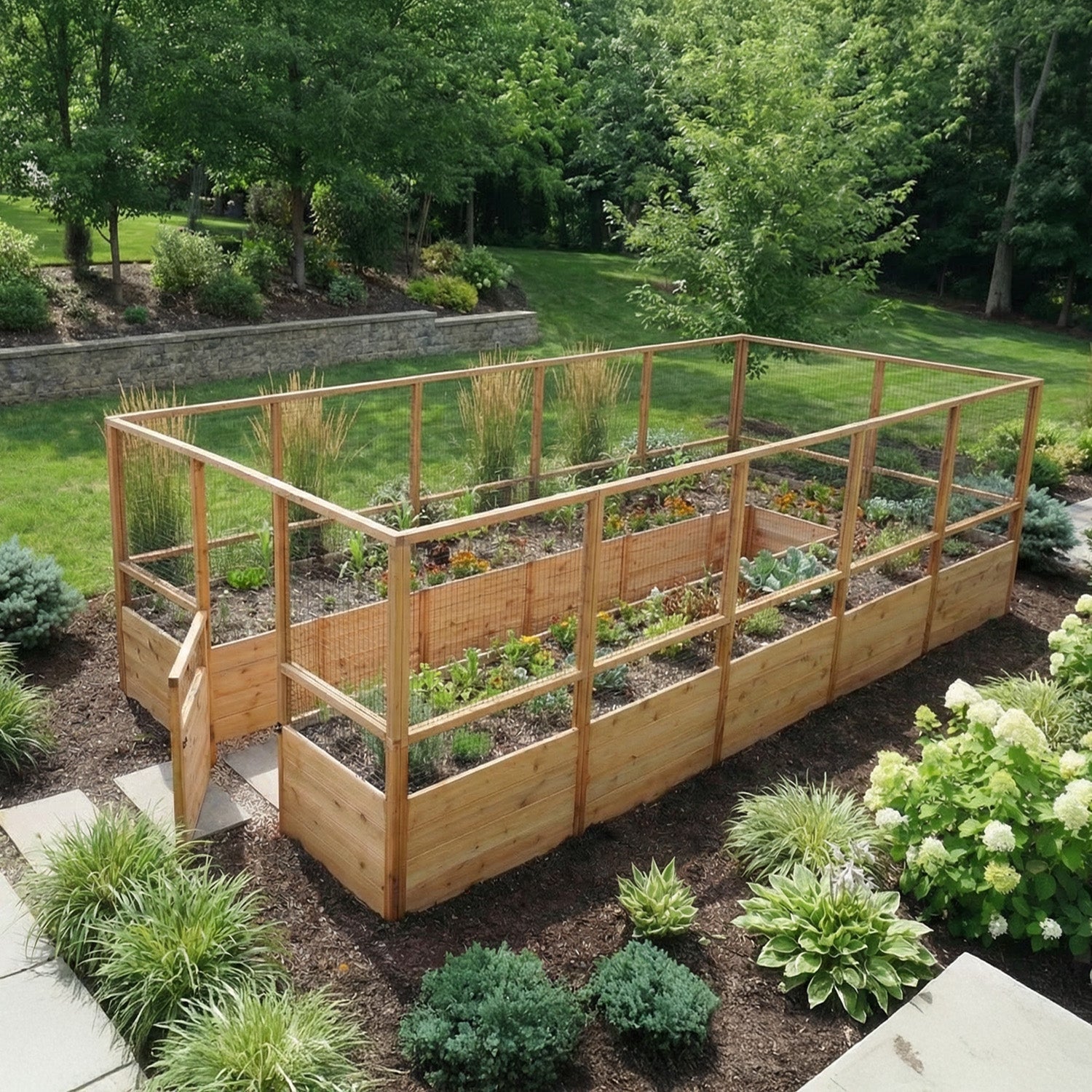 Deer Proof Cedar Complete Raised Garden Bed Kit - 8' x 16'