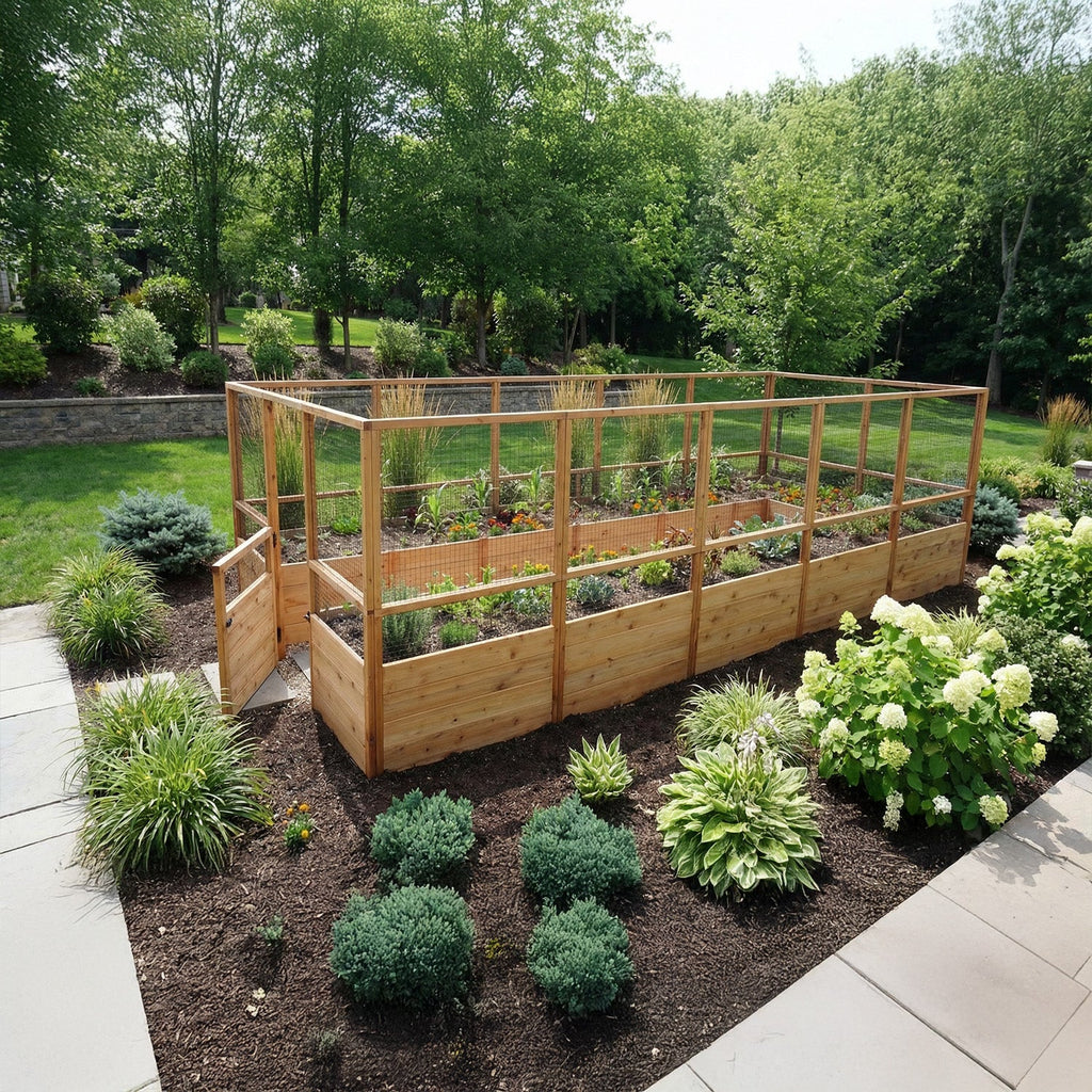 Deer Proof Cedar Complete Raised Garden Bed Kit - 8' x 16'