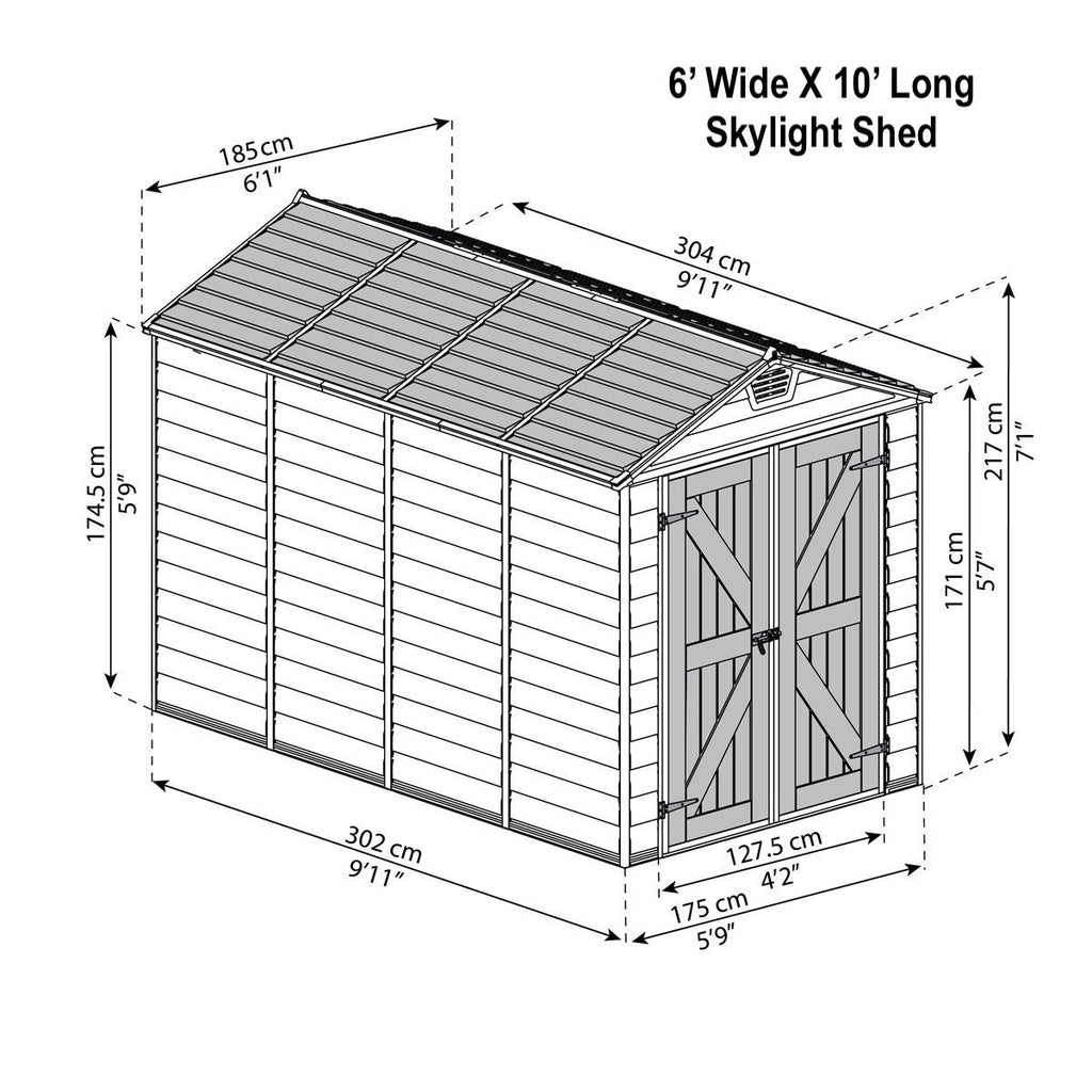 Skylight Sunlit Garden & Utility Shed