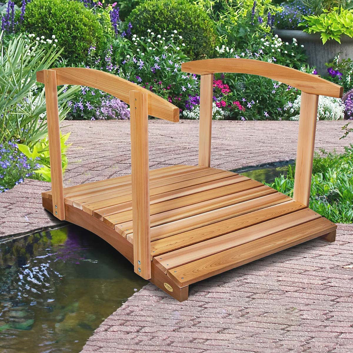 4' Cedar Garden Bridge & Handrails